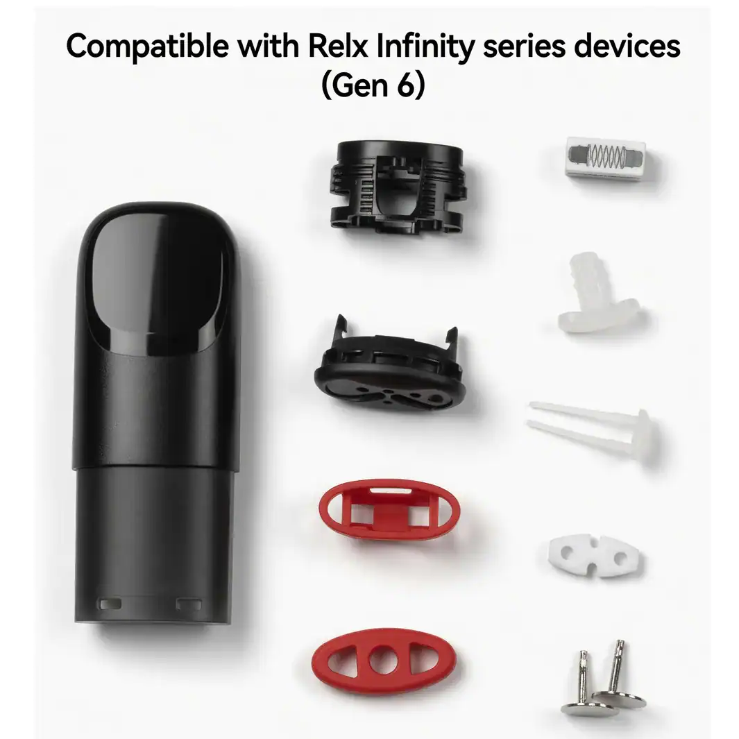 Extended 2.5ml empty pod cartridge, compatible with RELX 6th generation devices