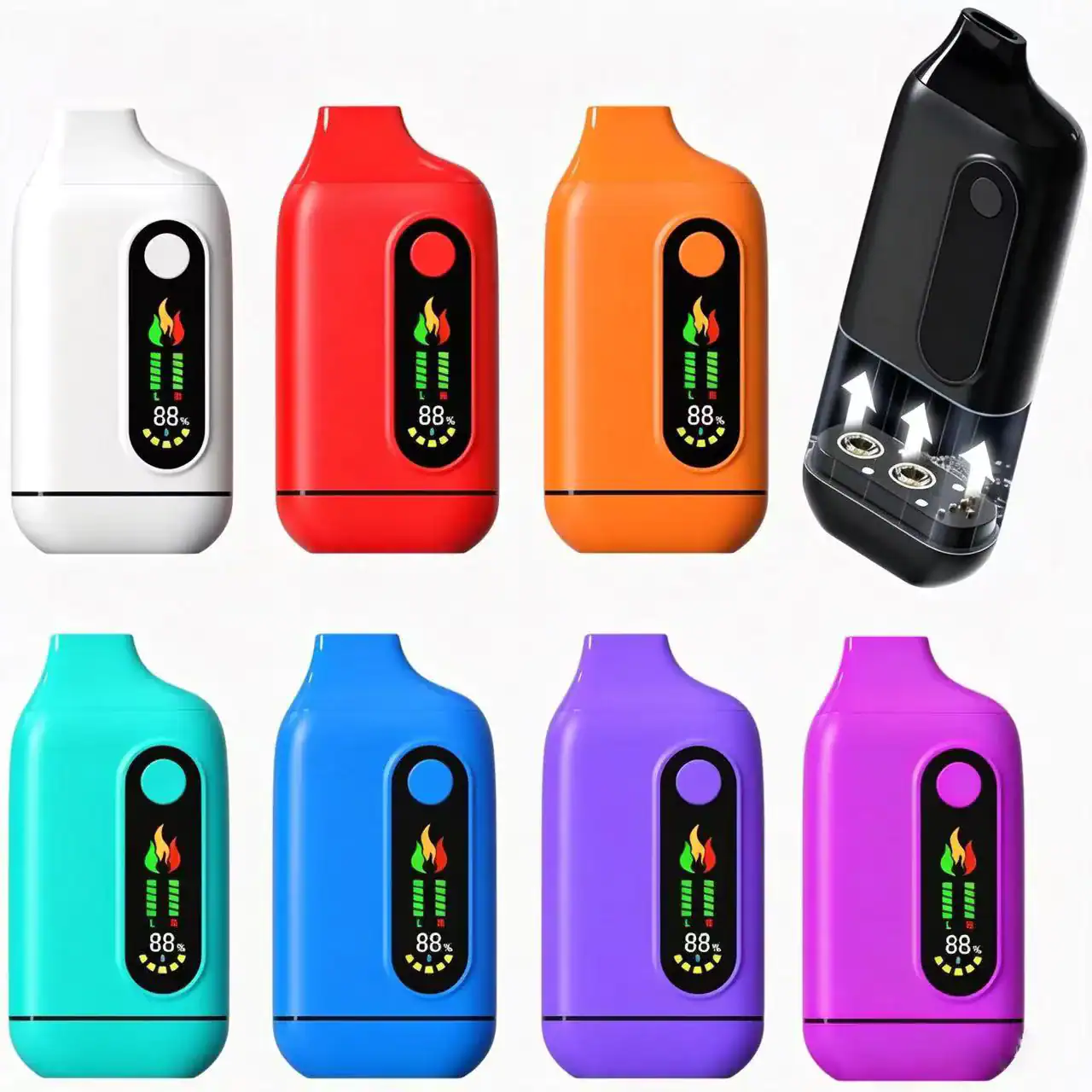 CD12 650mAh adjustable-voltage concentrate vape battery with Type-C charging